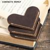 Handmade Heart-Shaped Retro Leather Bookmark – Personalized Creative Genuine Leather Page Holder.