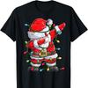 Dabbing Santa Christmas Tree Lights Xmas Gifts Boys Kids Dab Printed T-shirt Tops Adult Unisex