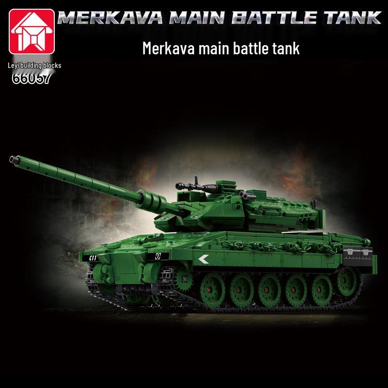 

Merkava Leopard 2A7 Tank Model Building Blocks - Children s Educational Toy
