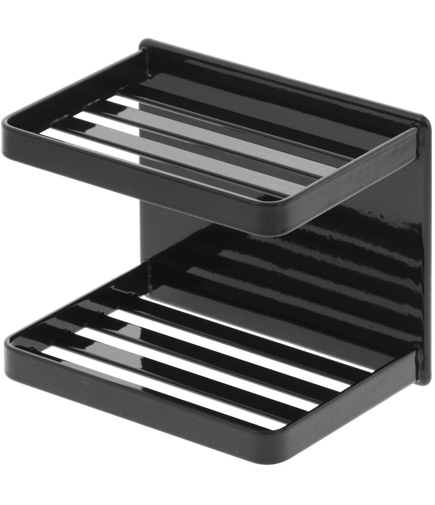 Yamazaki Tower Magnetic Bathroom Soap 2 W12 x x Soap Bathroom Model 3810 Tray, Tiers, Black, Approx. D8.5 H10cm, Holder, Storage,