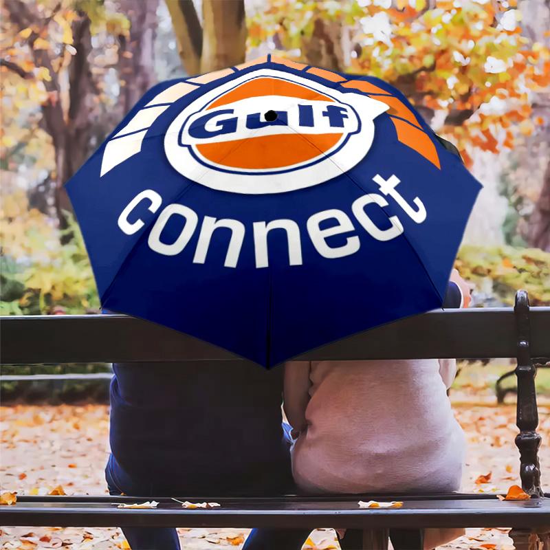 Logo Marca Gulf Ombrello pieghevole 8 stecche Parapioggia Ombrello da sole Ombrello da sole Regalo viaggio