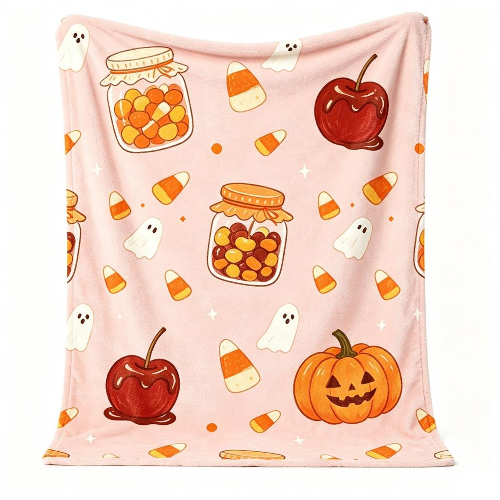 Cozy Halloween Flannel Blanket Soft Throw for Bed Couch and Sofa