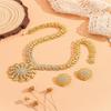 European and American Bridal Necklace Set Sun Noble Gold Dress Earrings Accessories