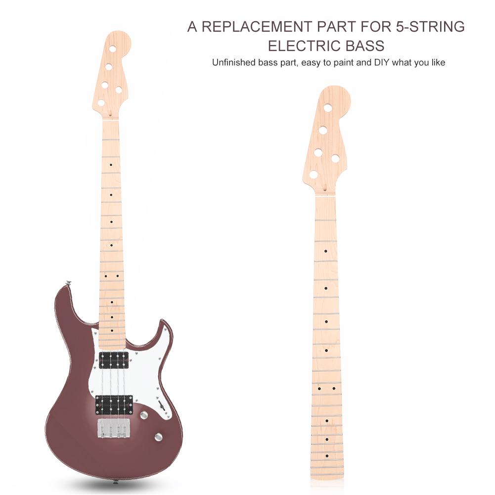 21 Fret Maple Electric 5string Bass Neck For Fender JB Jazz Part Replacement Instrument