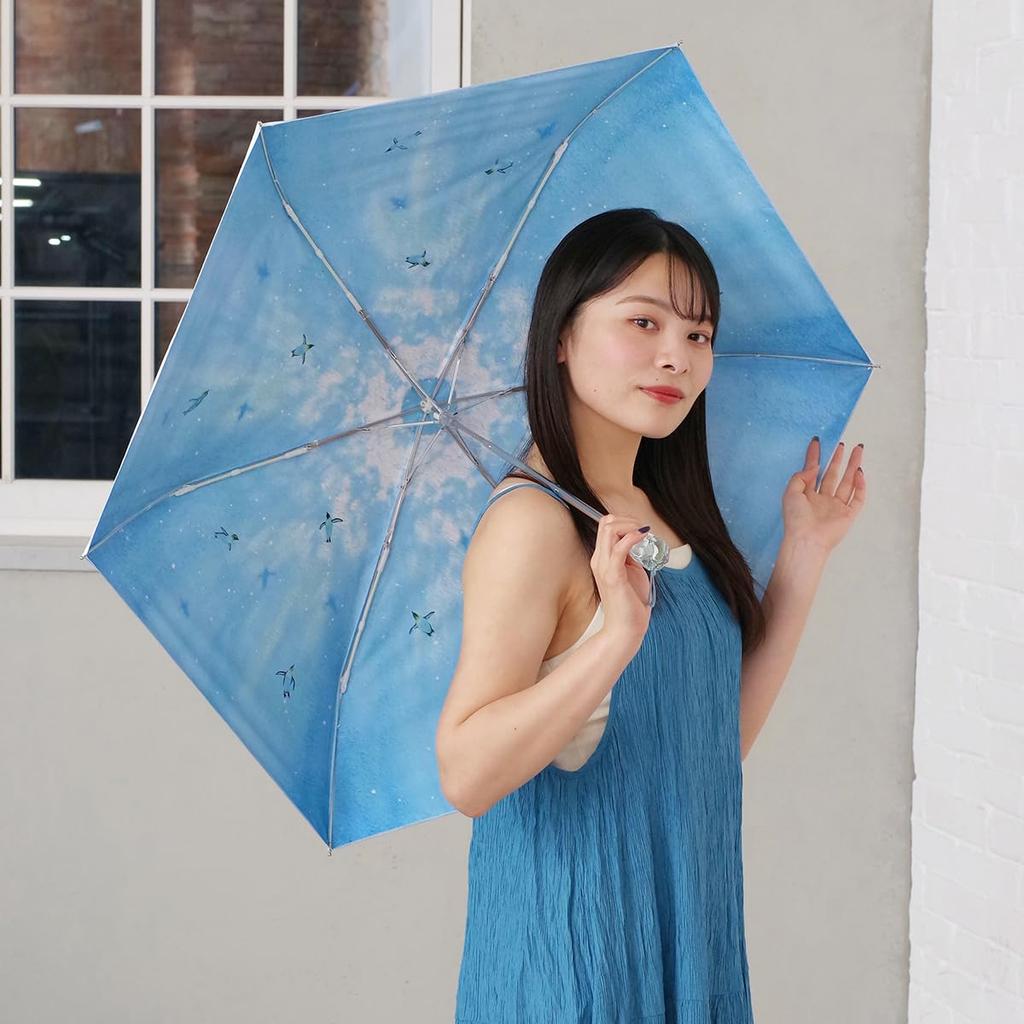 Nifty Colors Folding Penguin Mini 2496BL Umbrella, Light-Blocking 2-Side