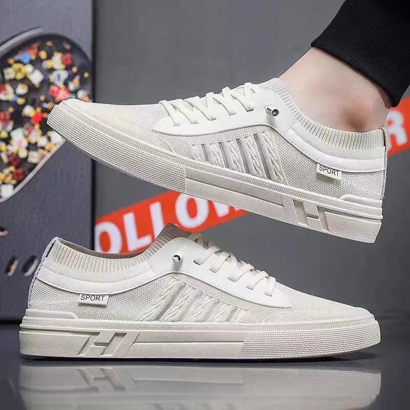 

2025 літо нові чоловічі дихаючі сітчасті туфлі з мушиним плетінням, легкі та нековзкі, ліниві туфлі на один крок, повсякденні універсальні трендові туфлі 44 бежевий