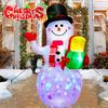 1.5M Christmas Inflatable Santa Claus And Snowman Built-in LED Lights Indoor And Outdoor Inflatable Party Garden Decoration, USB