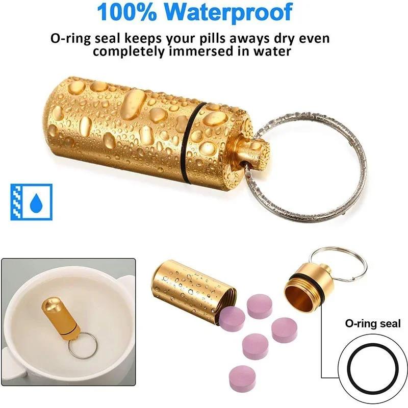 Portable Mini Waterproof Aluminum Pill Box Container Organizer for Medicine Vitamins Fish Oils Travel Storage