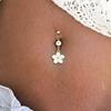 Süßer Sexy Bunter Blume Runde Zirkon Edelstahl Bauchnabelring für Damen Urlaubs Piercing Bauchnabelstecker Körperschmuck