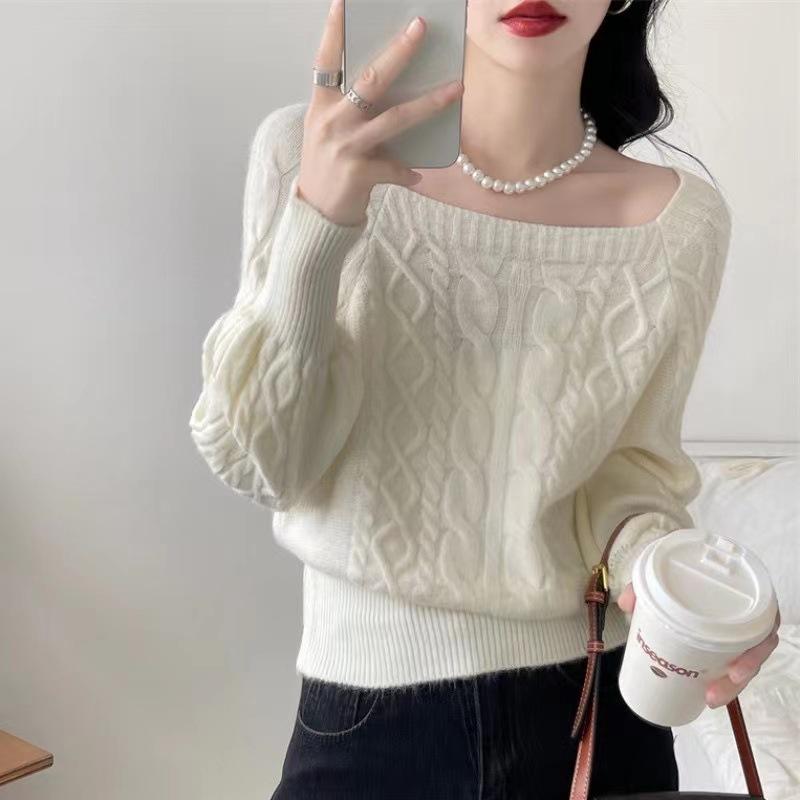 Свитер Twist Fang Ling короткий осенне-зимний свободный Wait Placeing Waist Lighth Passion Cover белый