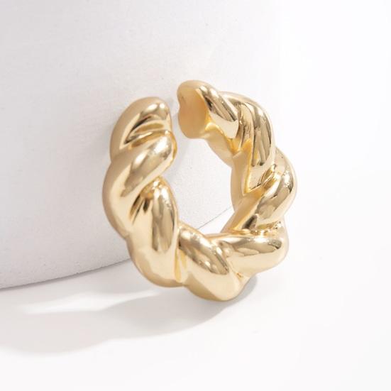 1 pereche de cercei huggie pentru femei, în formă de cerc geometrică, răsucite, fără străpunsuri, bijuterii exagerate pentru urechi.