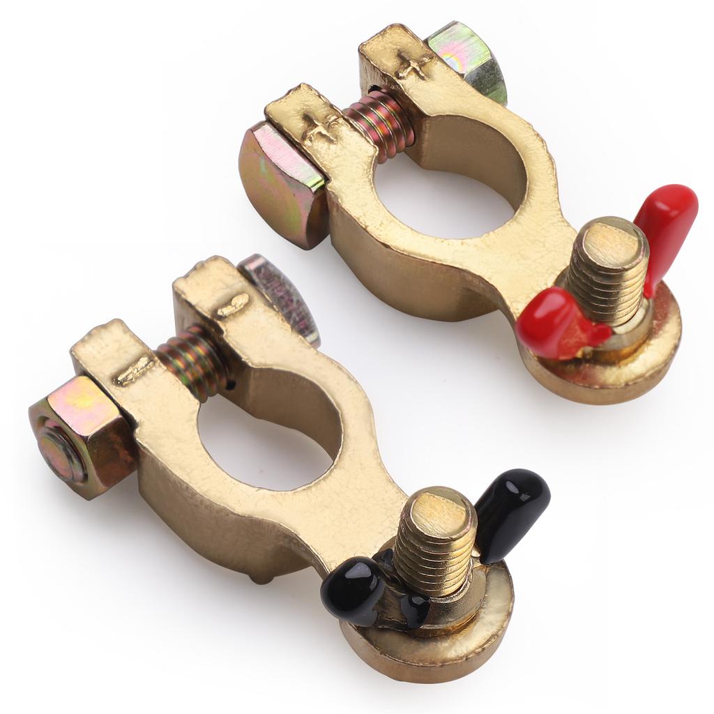 Brass Battery Pole Terminals Suitable for Motorcycles Cars Trucks Boats Caravans 12V or 24V Voltage Easy Installation