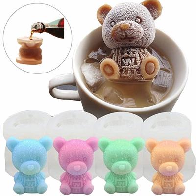 3D-Eiswürfelbereiter, kleiner Bär, Schokoladenkuchenform, Tablett, Eis, DIY-Werkzeug, Whisky, Wein, Cocktail, Silikonform