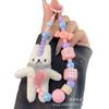 Cute Cartoon Rabbit Plush Phone Chain Handmade Beaded 3D Candy Phone Case Strap Adorable Keychain Pendant