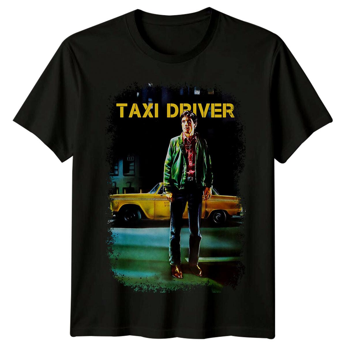 Taxi Driver (1976) Movie Poster Inspired 100% Cotton T-shirt Mens Tees Top Retro Classic 70s Tee Unisex L