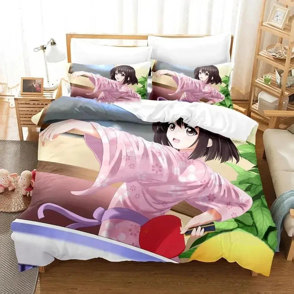 Anime Megumi Kato Saekano Bedding Set Duvet Cover Bed Set Quilt Cover Pillowcase Comforter King Queen Size Boys Adult Bedding