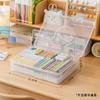 Large Capacity Double-layer Transparent Marker Pen Storage Box, High-value Desktop Double-layer Storage Pen Holder