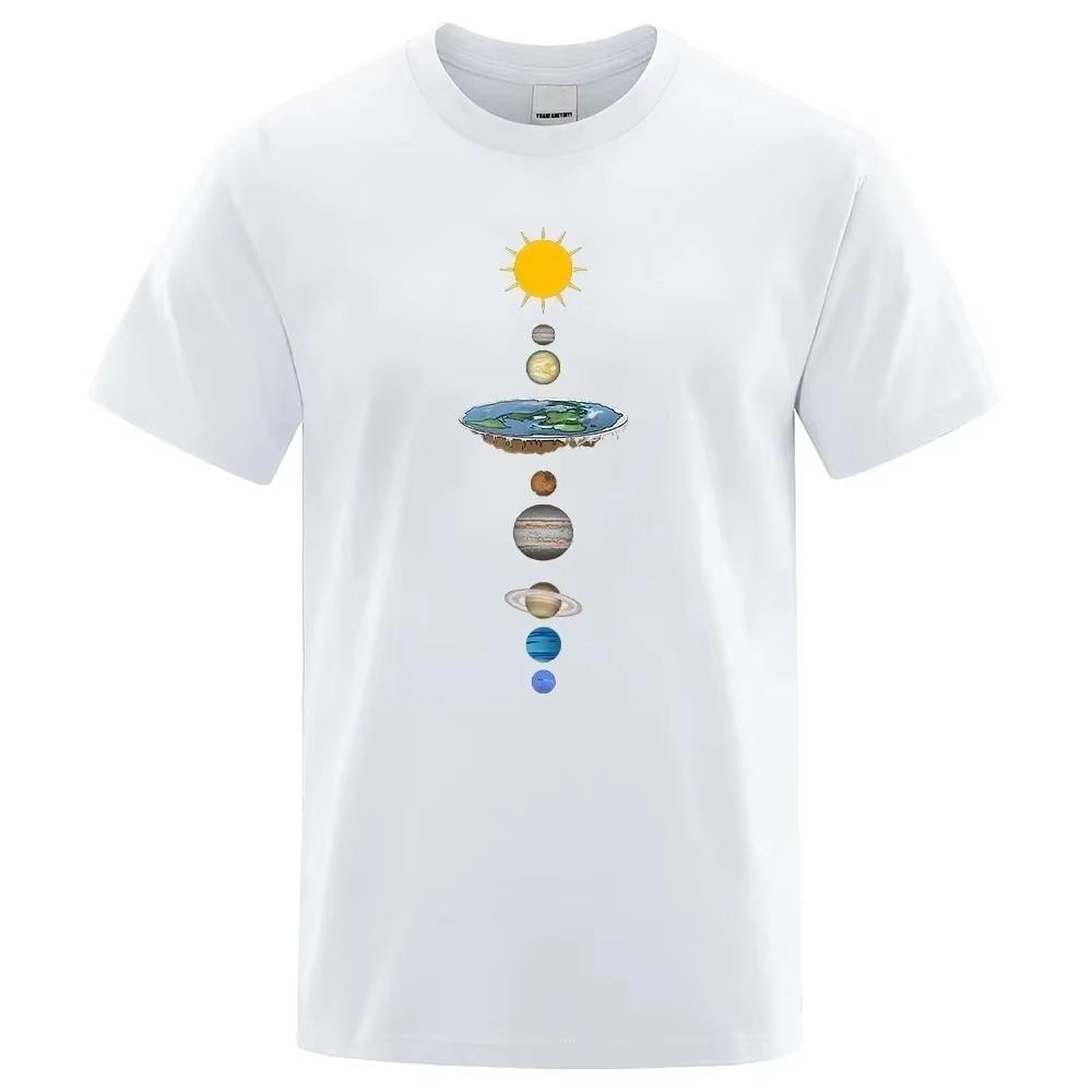 

Cosmic Solar System Planets Print Short Sleeve T-Shirt Men Casual Tee Clothing Loose Oversized Summer Polyester Tops Tshirts XXXXXL белый