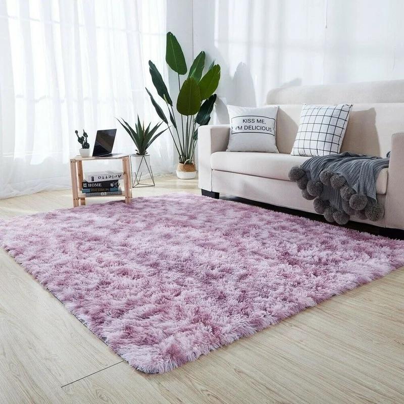 Rainbow Colorful Carpet Fluffy Rugs Tie Dyeing Soft Plush Shag Area Rug Anti-Slip Carpets For Living Room Bedroom Floor Mats