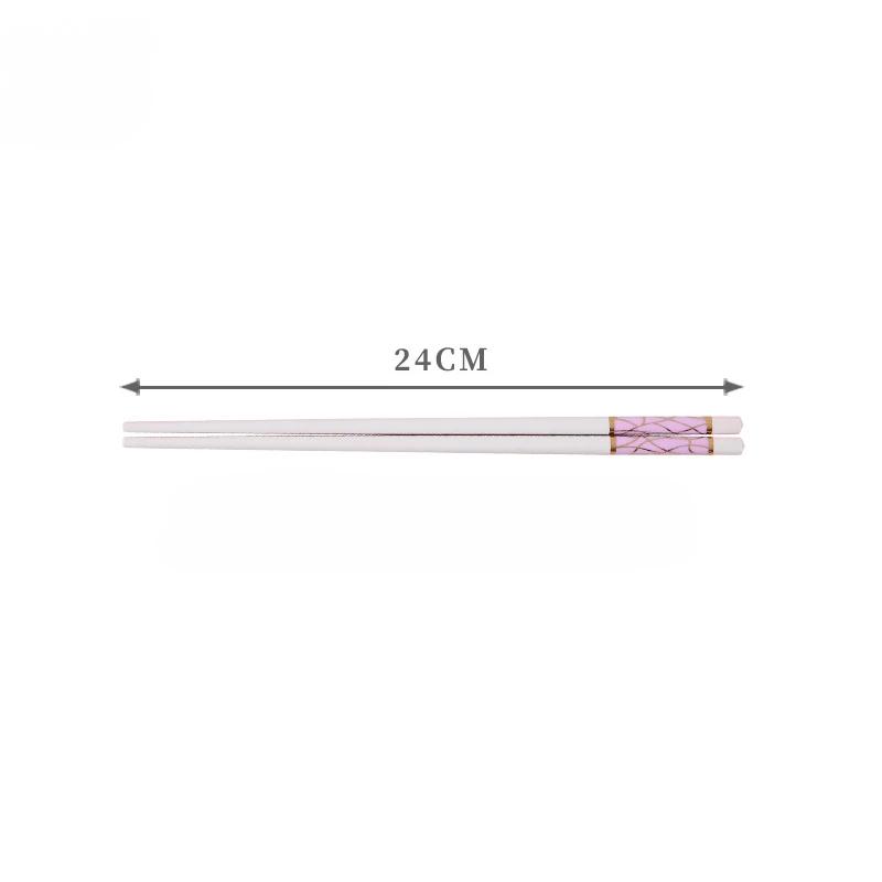 10 Pairs Korean Chopsticks Food Sticks Kitchen Tableware 24cm Pink Chopsticks Set Household Sushi Chopsticks Kitchen Accessories