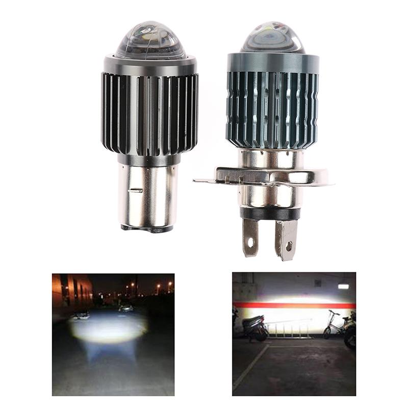 H4 Led Moto H6 Ba20D Led Motosiklet Far Ampulleri Csp Lens Beyaz Sis Farları