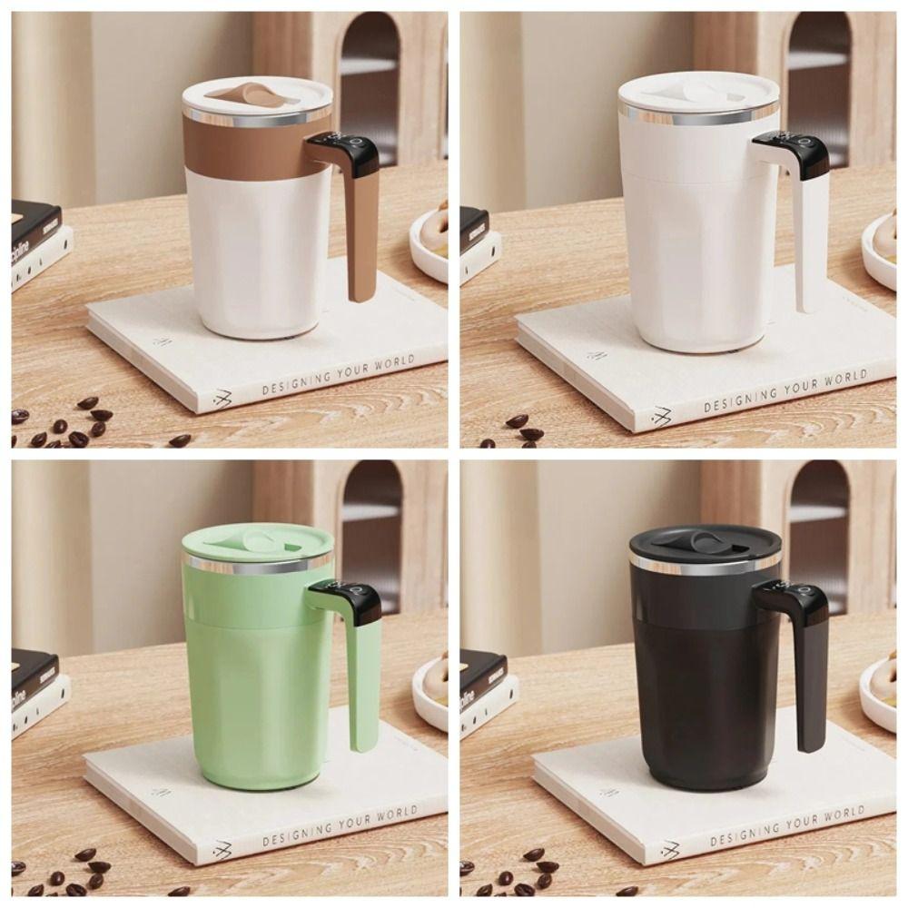 New 400ML Mixing Cup ABS 316 Stainless Steel Coffee Cup Silicone Rechargeable Self Stirring Mug Coffee
