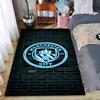 "Manchester City Logo Carpet with Brick Background Design for Bedroom" Suitable for Use As an Anti-slip for Living Room Bedroom Sofas