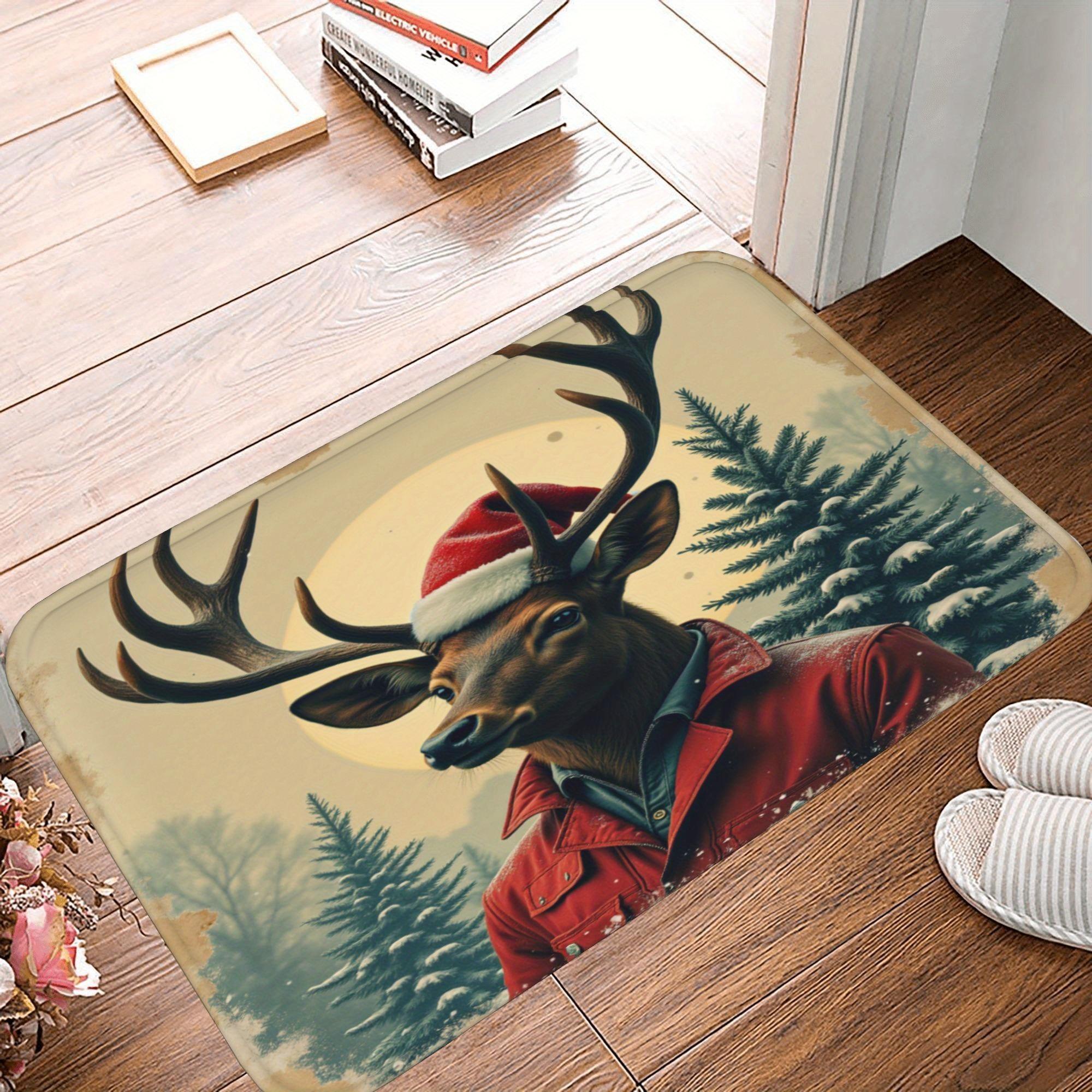 

1PC Halloween Witch hat Bats Kitchen Rug Non-Slip Door Mat Pop design Bathroom Rug Bath Mat Carpet for Home Sink Laundry Decor 40cm x 60cm