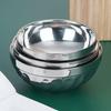 Double-layer Stainless Steel Bowl Fell -resistant Canteen Bowl Tableware Soup Bowl  Kindergarten