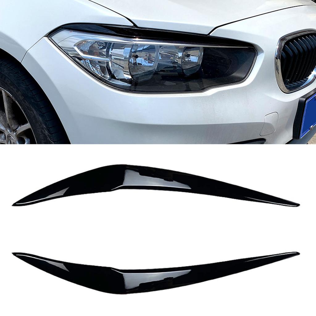2pcs ABS Gloss Evil Headlight Eyebrows Eyelid For BMW 1er F20 F21 Facelift 116i 118i 120i 125i M135i M140i 2015-
