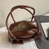 Women Vintage Underarm Bag Large Capacity Bowling Bag Soft PU Leather Shoulder Bag Handbag Internal Zipper And Polyester Lining