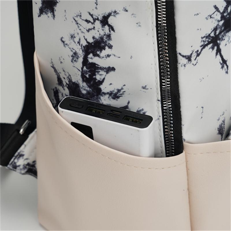 Цветной блок Оксфордский рюкзак Женский рюкзак в студенческом стиле Дорожная сумка розовый — фото 12