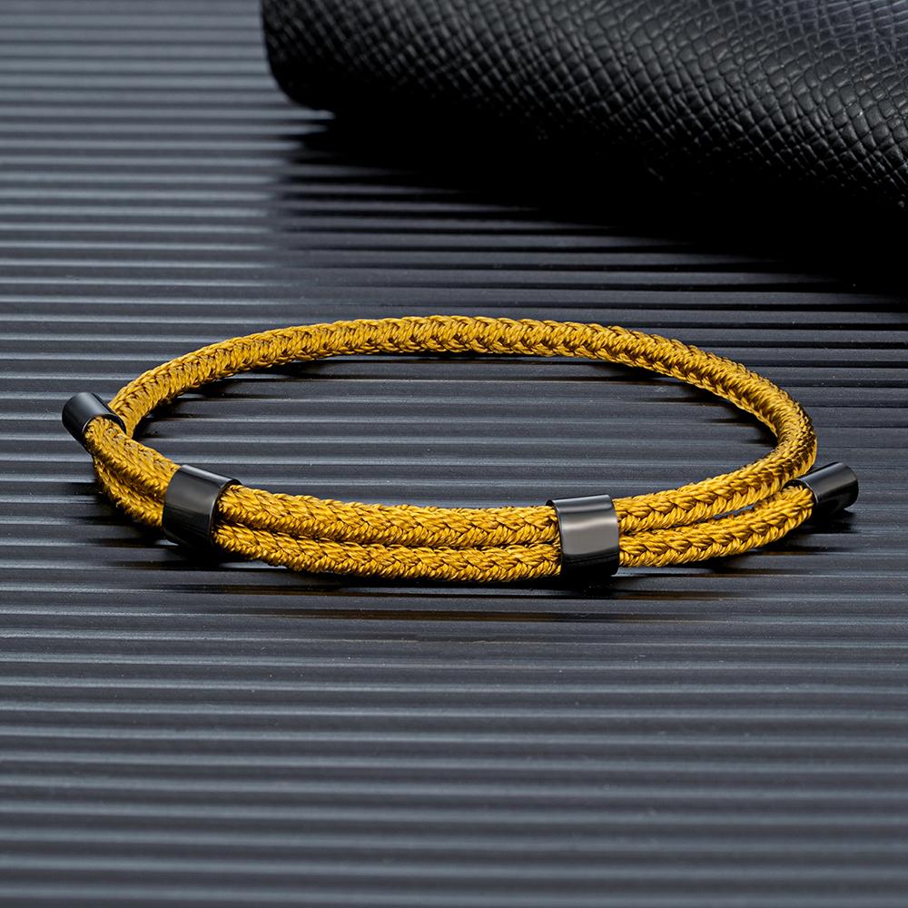 3MM Waterproof Surfering Rope Bracelets Men Adjustable Nautical Rope Bracelet Women Black Stainless Steel Sport Buckle