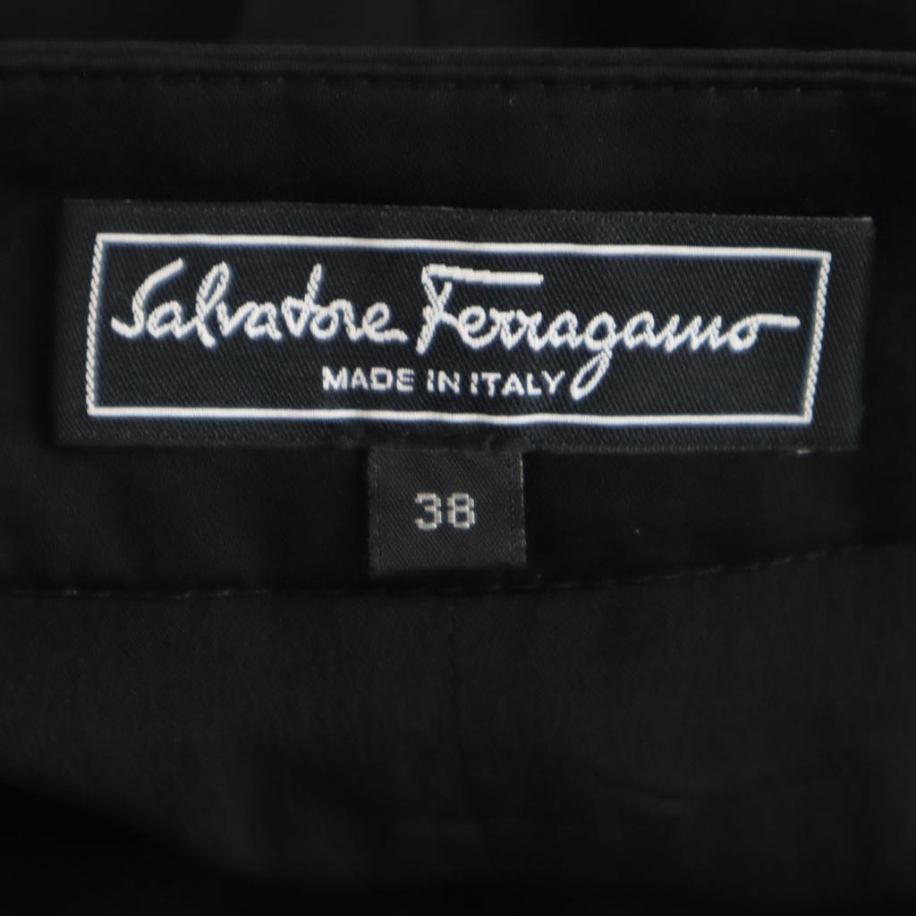 Salvatore Ferragamo Made In Italy Midi Length Tight Skirt 38 Black Women Used