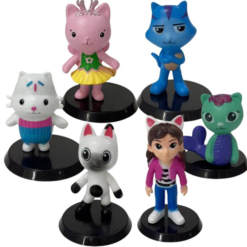 

Кукольный домик 6 шт. Милая фигурка Габби Модель Игрушка Кукла ПВХ Орнамент Детский подарок Декор