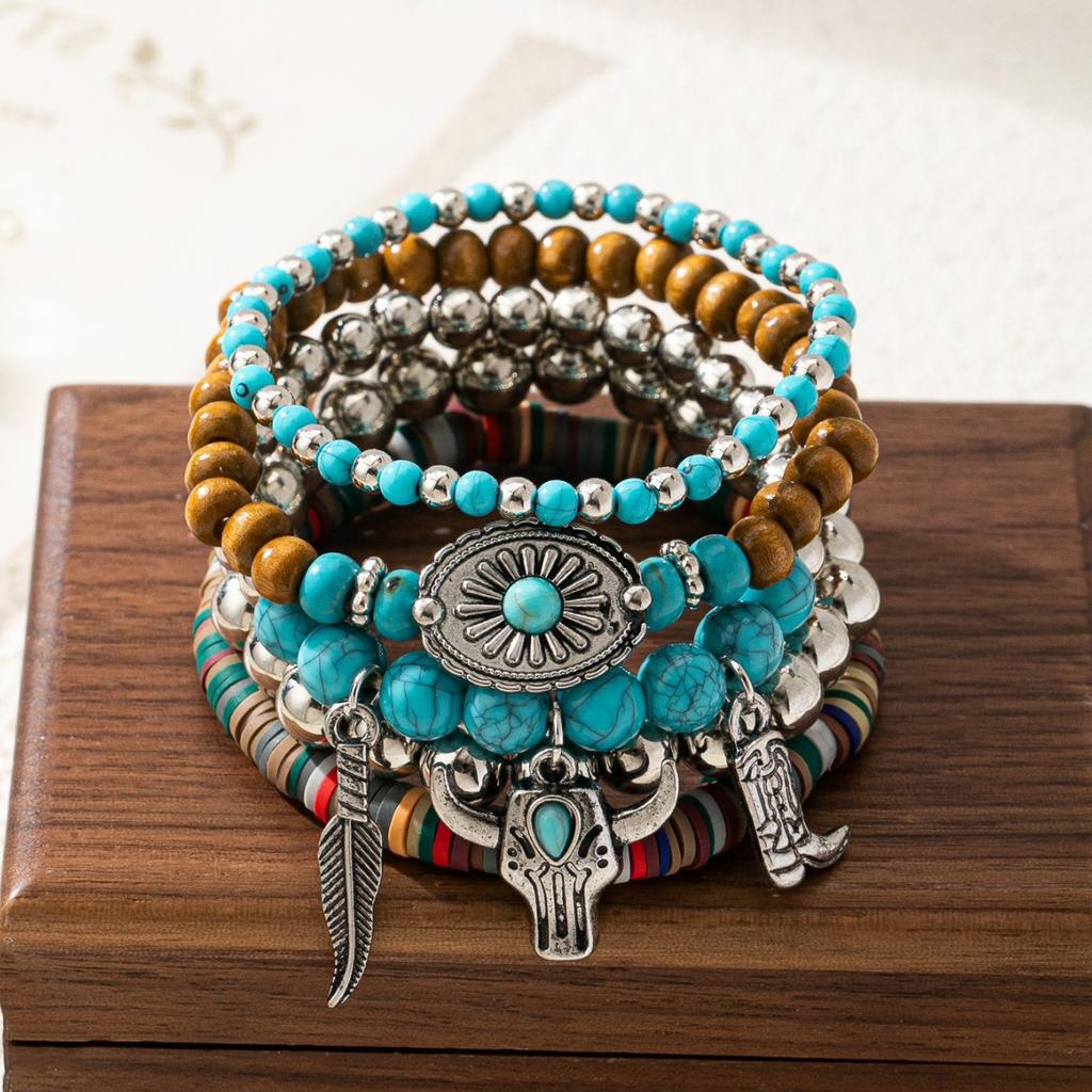 The New Women Bracelets Denim-style Artificial Turquoise Collection