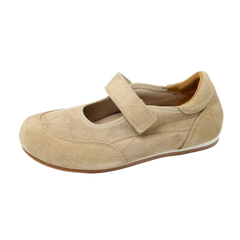Fashion and Lightweight Retro Shallow Mouth Single Shoes Women's 2025 Spring and Autumn New Models with Skirts Round Head Velcro Mary Jane Shoes