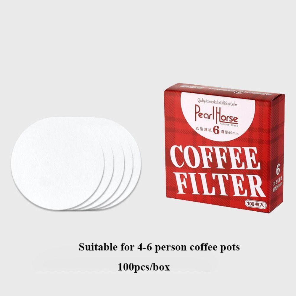 100pcs/Box 56mm/60mm/68mm Home Handle White Powder Bowl Filter New Water Filter Paper  Coffee Filter