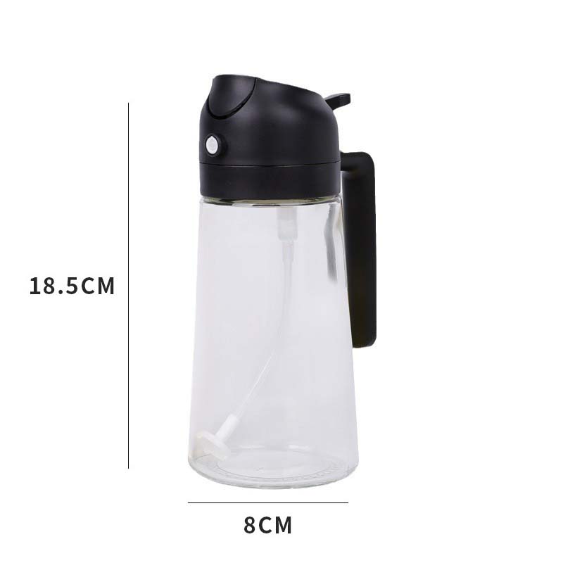 2in1 470ml/600ml Oil Sprayer Glass Bottle For Cooking Anti-Leakage Olive Oil Storage Bottle For BBQ Air Fryer Kitchen Tool