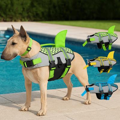 Reflective Shark Dog Life Jacket Waterproof Scales Shark Dog Clothes Dog Safety Vest For Dogs