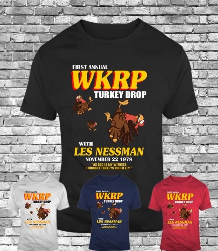 

Thanksgiving Funny Gift First Annual WKRP in Cincinnati Turkey Drop Mens T-Shirt M