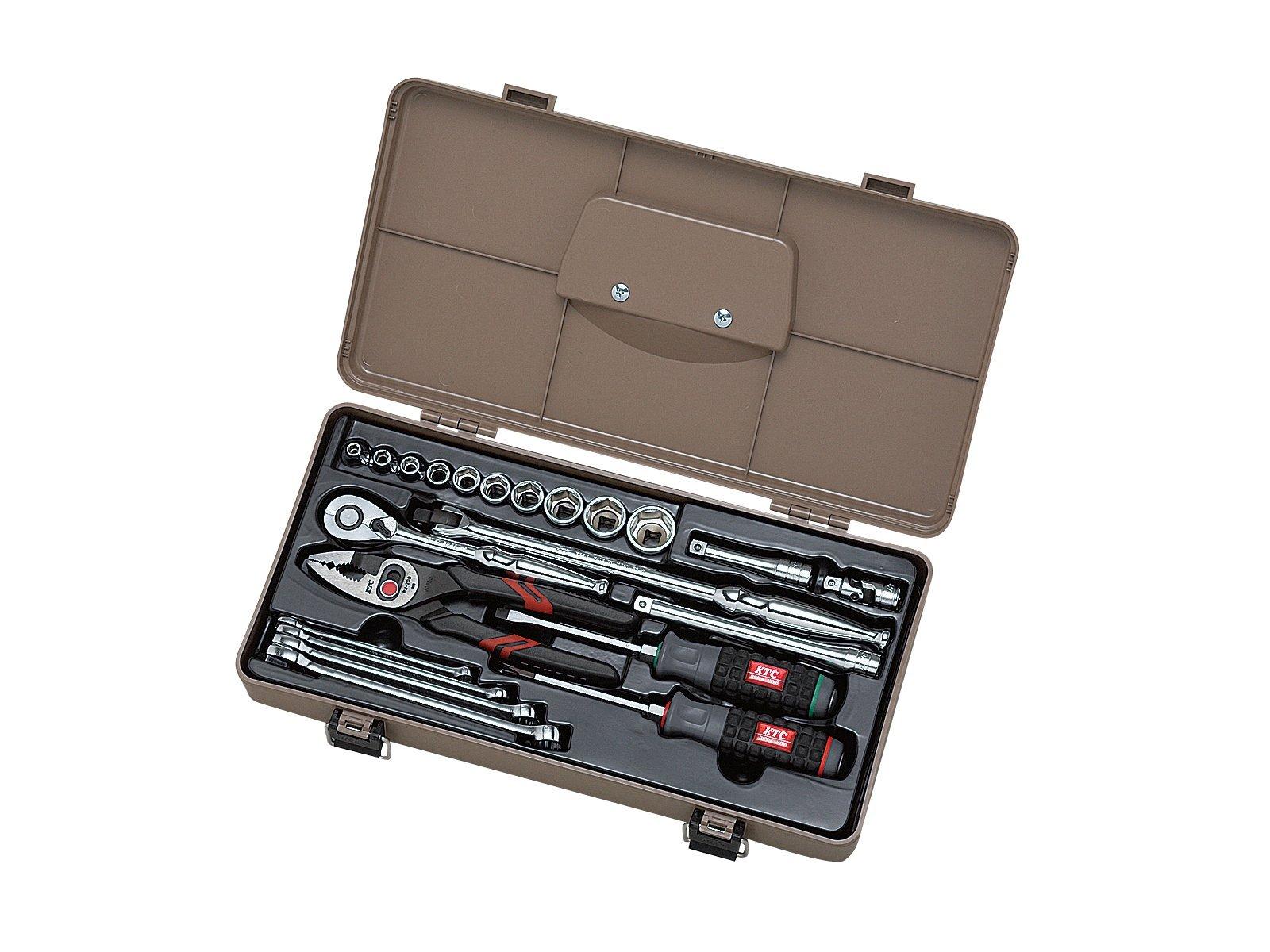 

Kyoto Tool Plastic Hard Case Tool SK3220P (KTC) 9.5 sq. 22-Piece Single-Opening Set,