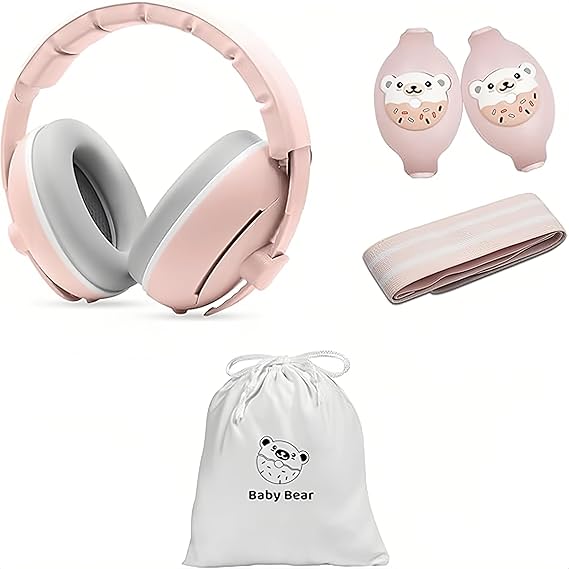 Baby Ear Protection for Babies & Toddlers Noise Reduction Earmuffs Comfortable Baby Headphones with Adjustable Headband Travel