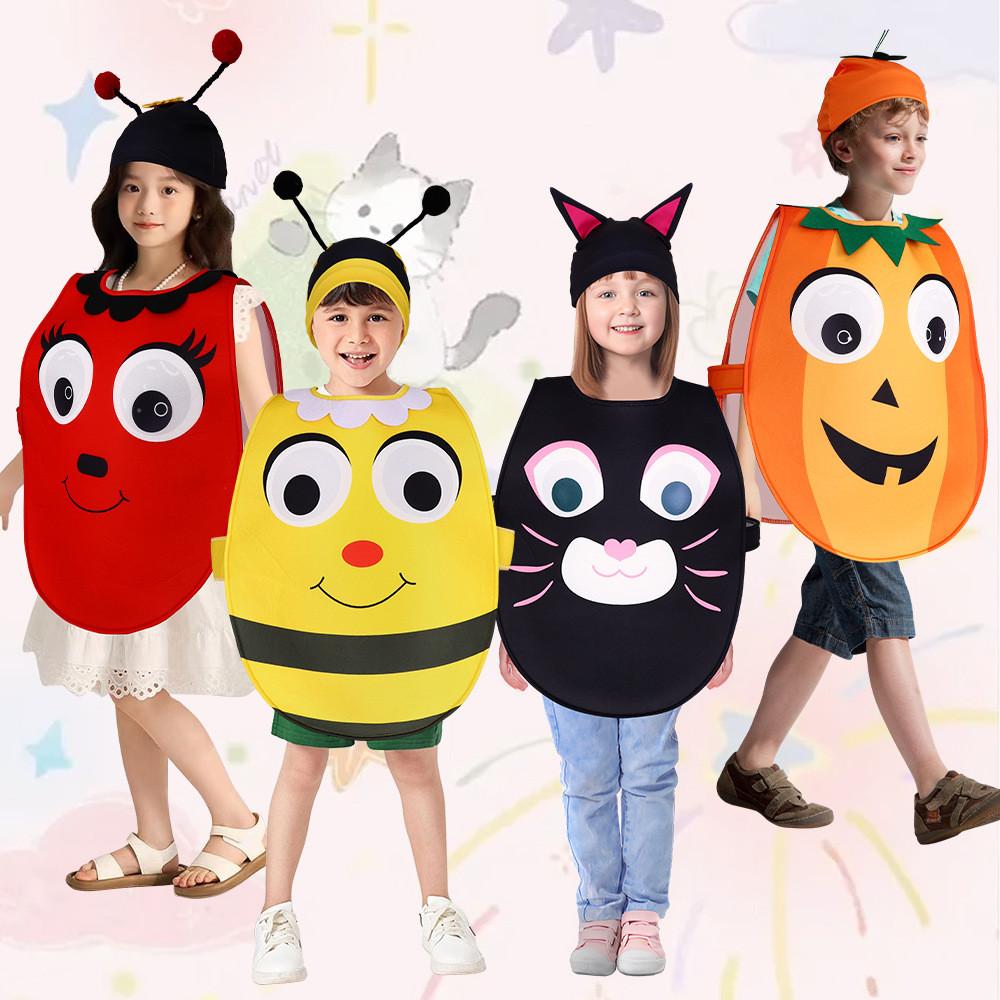 Tomatoes Bees Cats Pumpkins Kid Halloween Costume Polyester Unisex Cosplay Party