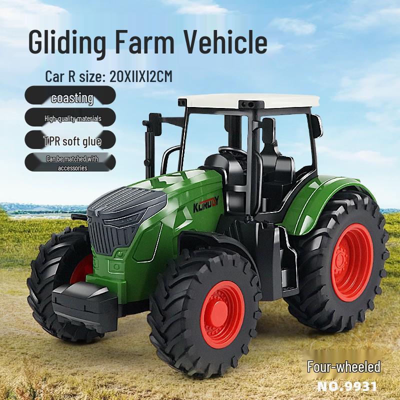 Electric Remote-Control Alloy Tractor & Harvester Toy for Kids