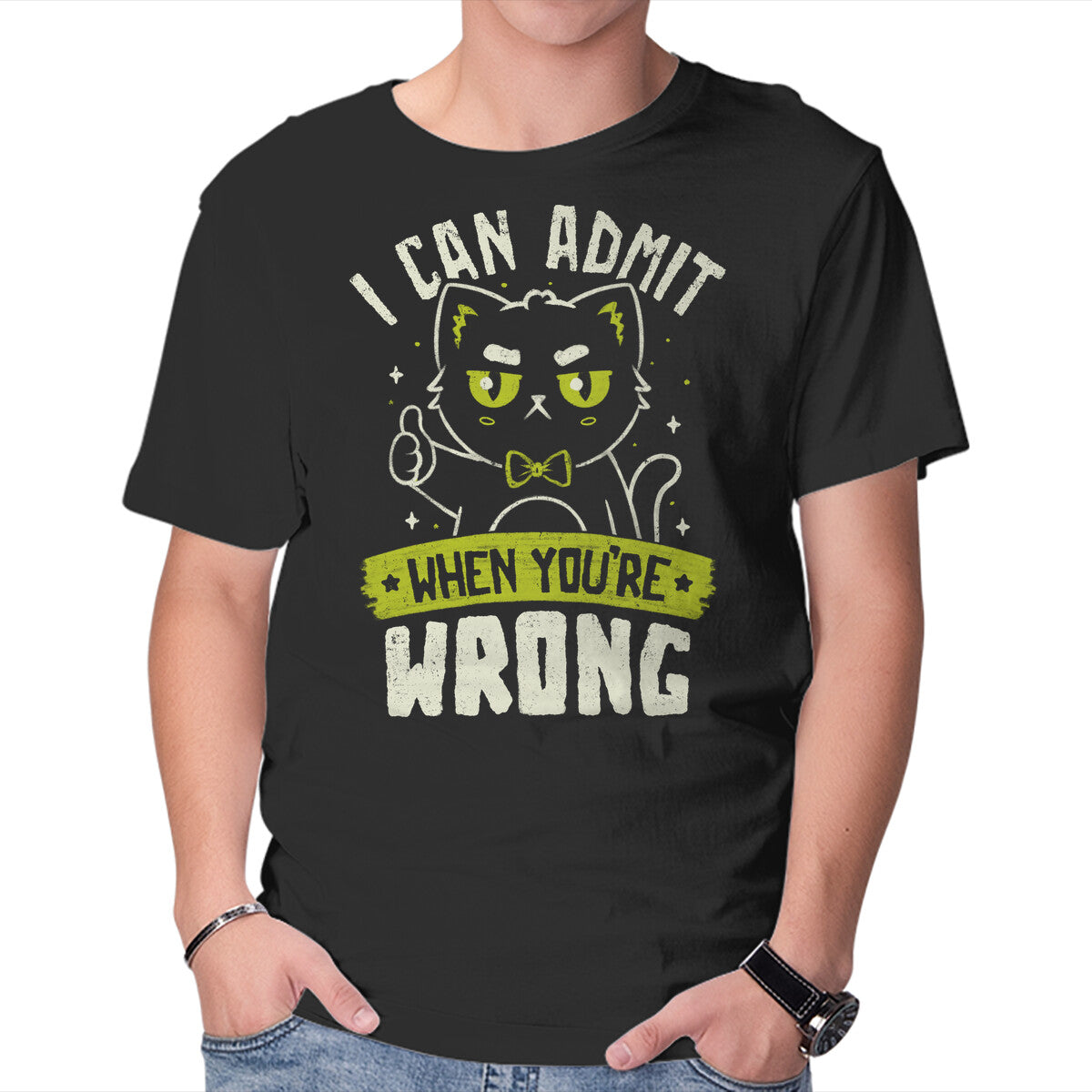 Unisex Crew Neck T-Shirt I Can Admit When You re Wrong Graphic Short Sleeve Casual Tee XXL