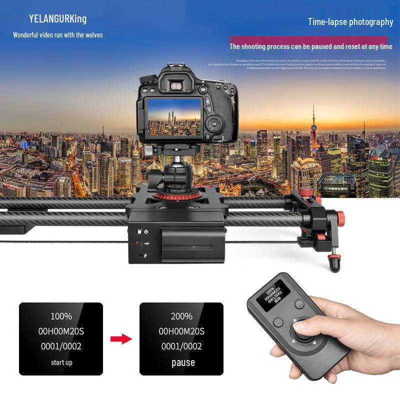 YELANGU Portable Electric Video Slider with Wireless Remote Control for DSLR Cameras