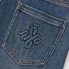 Xiangying High-Waist Wide-Leg Distressed Jeans