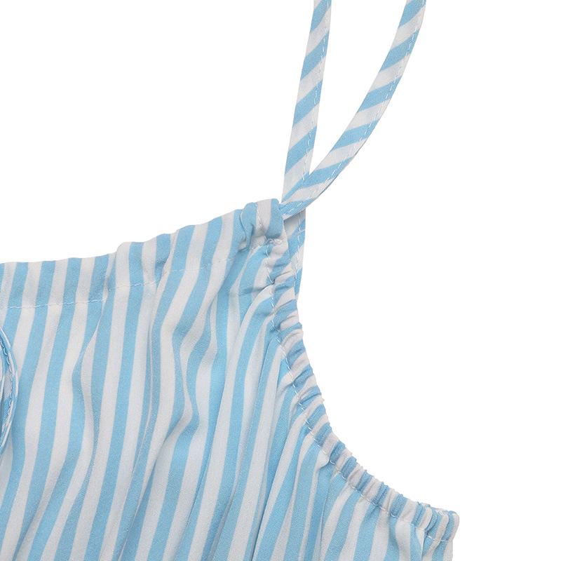 2025 Sommer Lässig Spaghettiträger Gerippt Gestreift Ärmellos Strandkleid