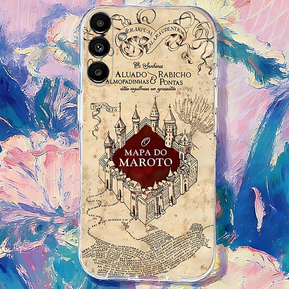

Vintage The M-Marauders Map Phone Case For Samsung S30,S25,S24,S23,S21,S22,S20,S10,5G,FE,lite,PIus,Ultra Transparent Cover SamsungS20plus5G